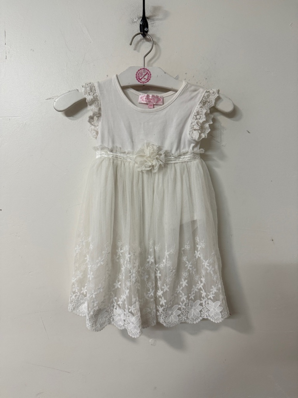 Popatu Ivory Lace Tulle Dress for Girls